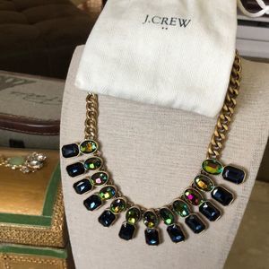 Fab-U-Lous!!! J. Crew Sapphire Blue and Mystic Topaz Colored Crystal Necklace